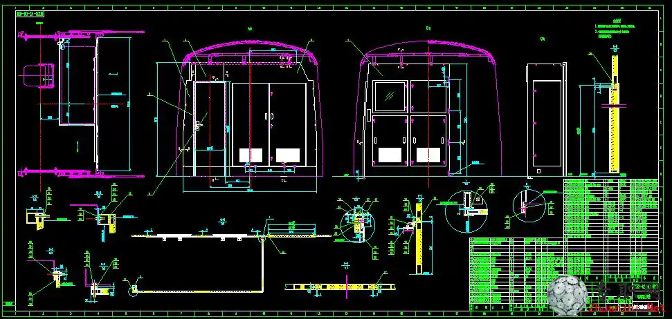 地铁内装设计方面的图纸(地铁施工图纸 蓝图) _ cad图纸下载