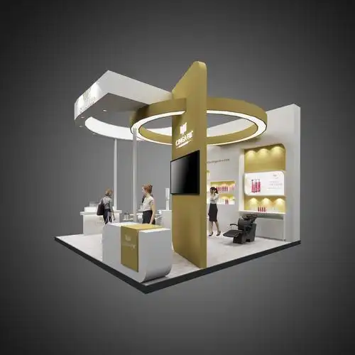 台设计72平展览展示案例机械类展台设计顶视图汽车展展台搭建设计侧面