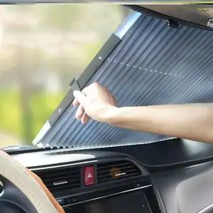 汽车遮阳帘自动伸缩遮阳挡前挡风玻璃隔热遮阳档小车货车通用铝箔