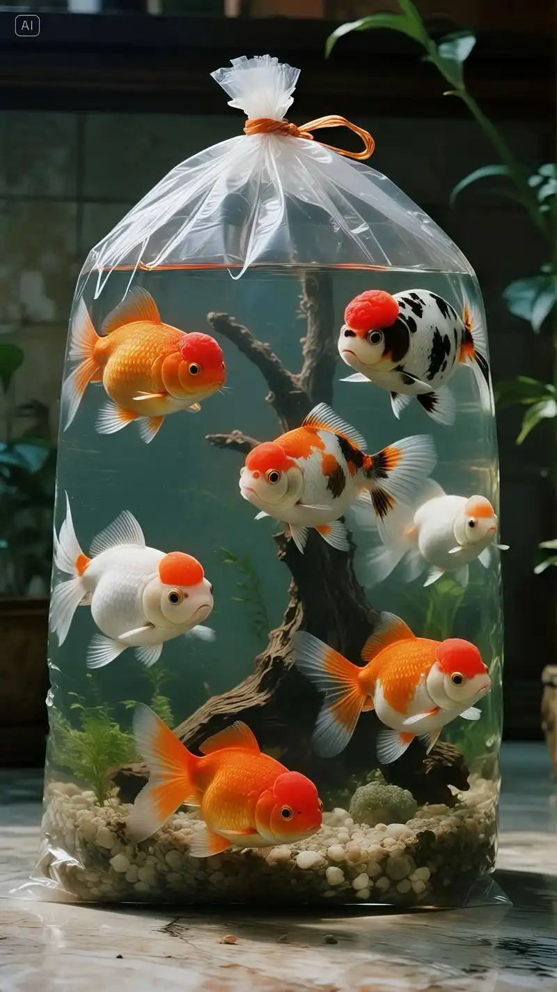 兰寿金鱼,水中萌趣的诗意舞者 
兰寿金鱼,宛如落入凡间的水中