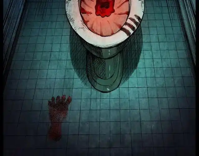 马桶- 厕所有鬼_恐怖漫画_黑白漫话