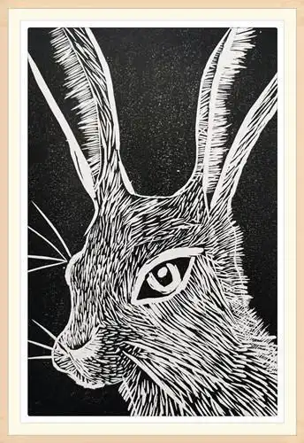 刻板画《兔子》