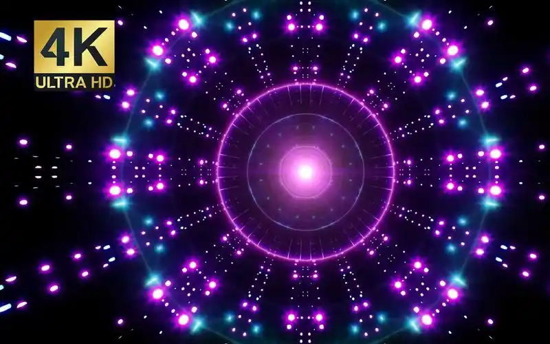 35-紫色大气唯美粒子穿越螺旋震撼舞台音乐背景led视频,4k元素,夜曲
