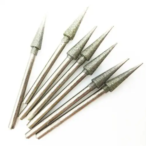 d针 尖针 尖头 玉雕工具 金刚石磨头 翡翠磨针 雕刻磨头 2.35杆