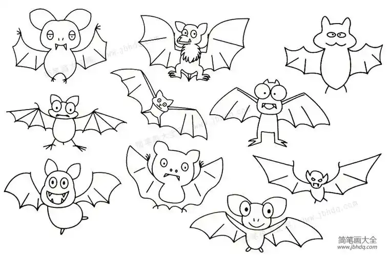 蝙蝠简笔画大全及画法步骤