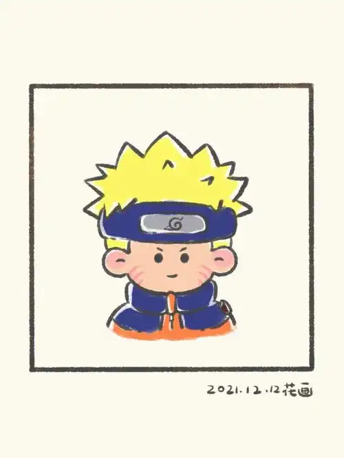 每日一画简笔画鸣人附过程