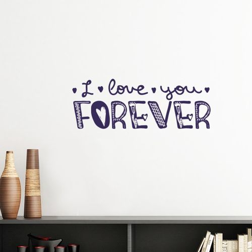 永远爱你英文手写艺术墙贴壁纸房间贴花