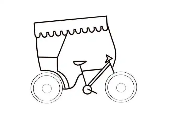 人力三轮车简笔画步骤图解教程_动漫人物_儿童简笔画大全_可乐云