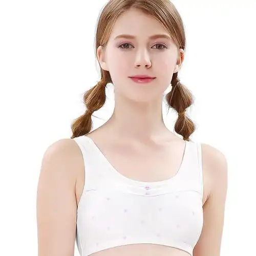 麦耶少女文胸发育期学生纯棉无钢圈初中高中生小背心式内衣8-15岁