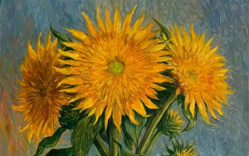 重瓣向日葵油画