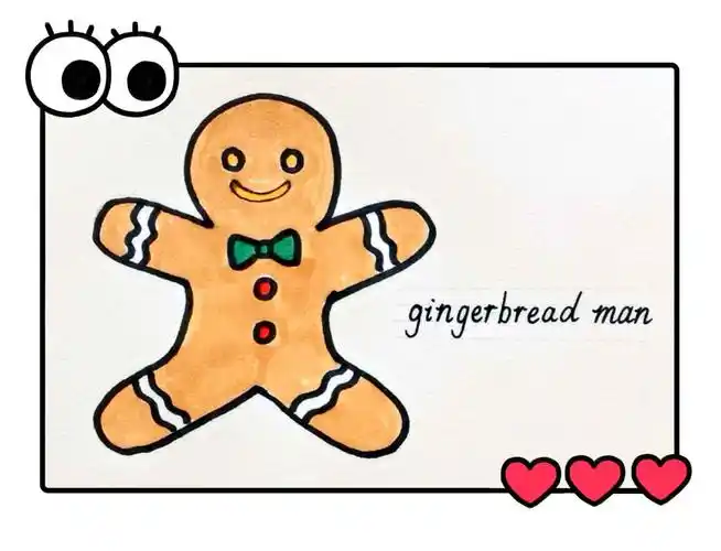 英语萌萌画gingerbreadman姜饼人