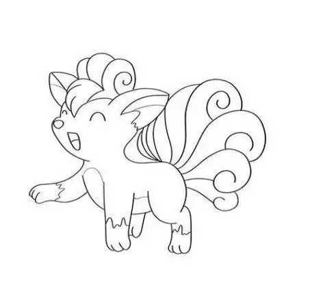 九尾狐的简笔画10