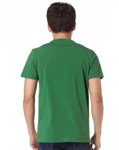 舒适柔软 男款草绿色短袖t恤 个性圆领