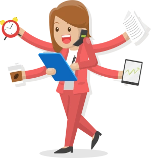 三头六臂的商务白领