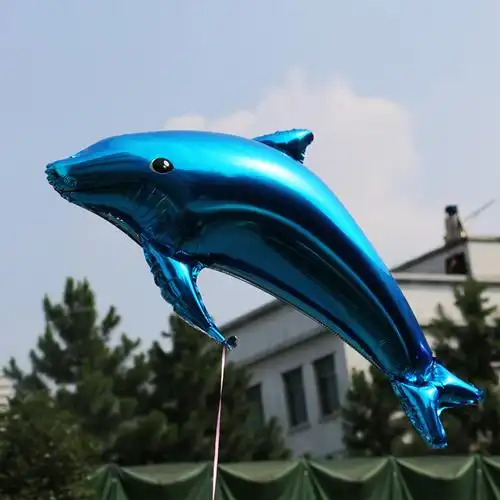 大号84x48 进口仿美高质量海豚铝膜气球婚庆布置用品卡通铝箔气球