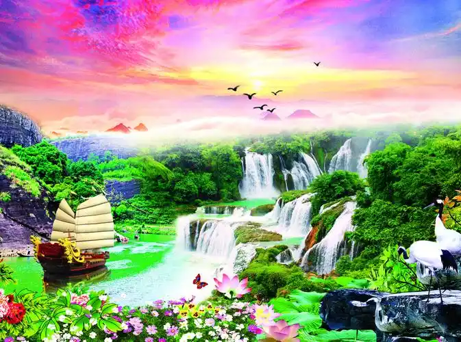 山水风景画图片