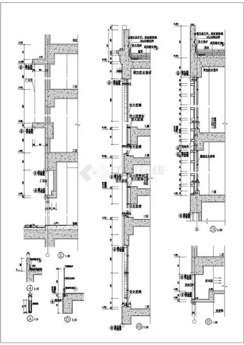 为:现浇混凝土墙身设计cad节点详图;内含:墙身大样图,墙身节点详图
