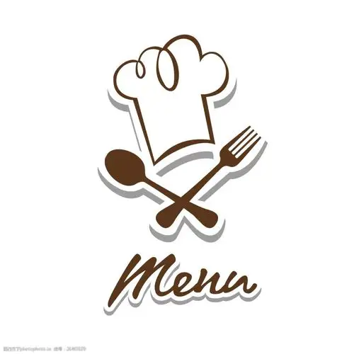 手绘刀叉帽子元素