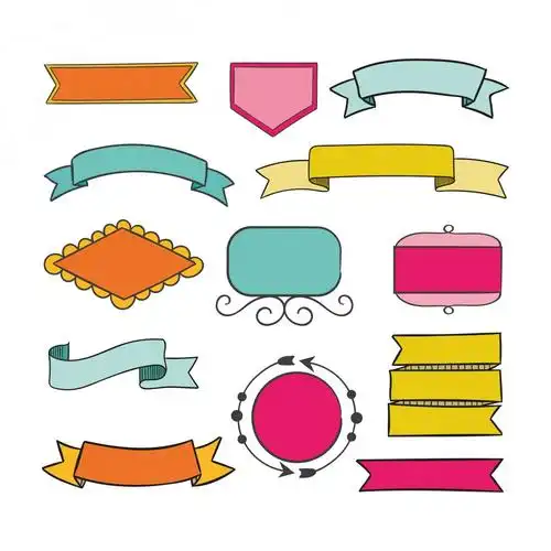 彩色标签卡通素材图片,高清图片