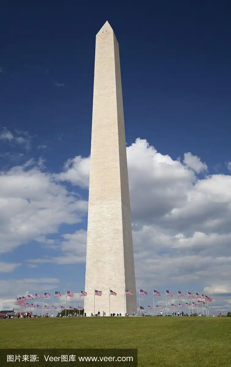 华盛顿纪念碑,方尖石塔,偏振光,垂直画幅,纪念碑