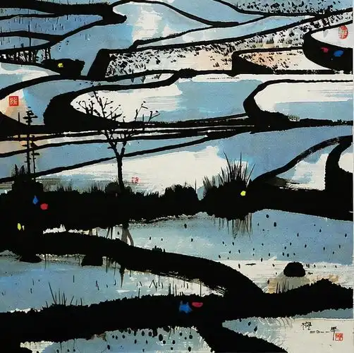 梦幻般的彩色水乡苏州艺术家汪钰元的彩墨画充满唯美诗意