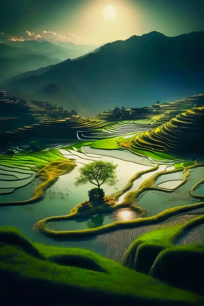 治愈的梯田美景,隐藏在大山里的世外桃源.#治愈系风景壁纸 # - 抖音