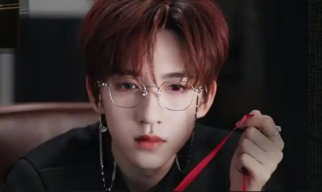 贺峻霖黑纱透视装#金丝框眼镜 红发 黑纱透视装!