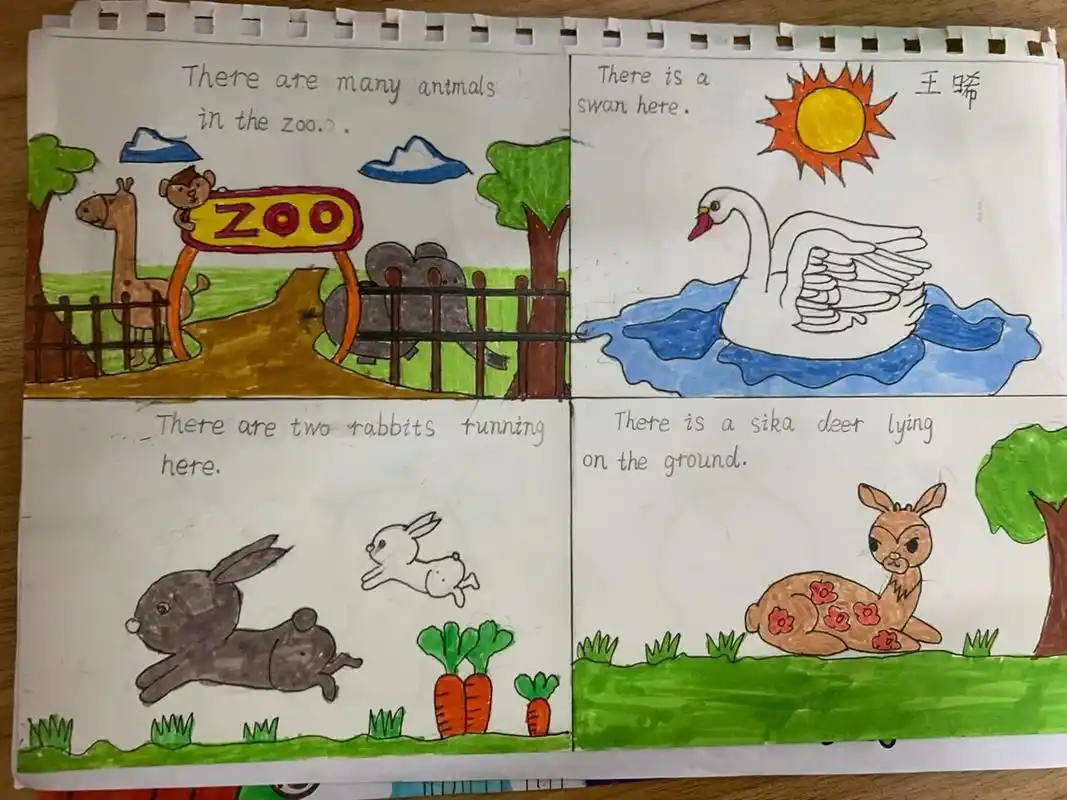 there be句型4格漫画 双减下的小学英语作业 #小学英语学习