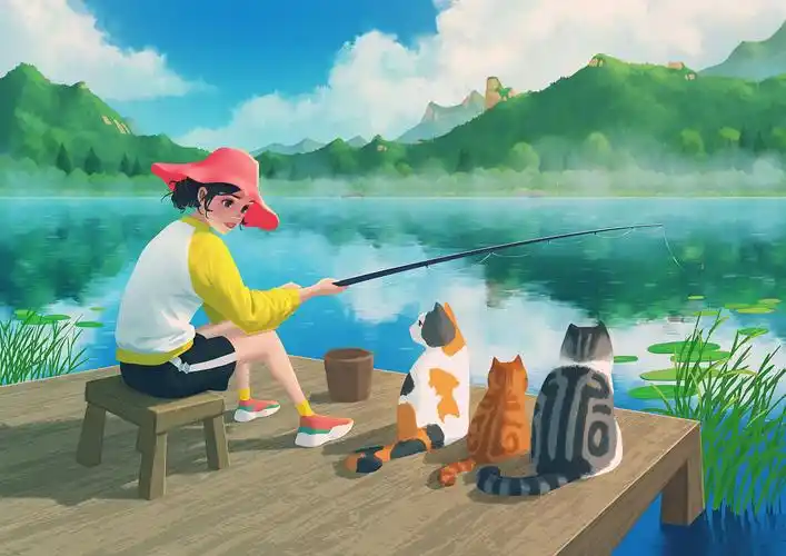 钓鱼是真的晒|插画|创作习作|小黑乌龙君 - 原创作品 - 站酷 (zcool)