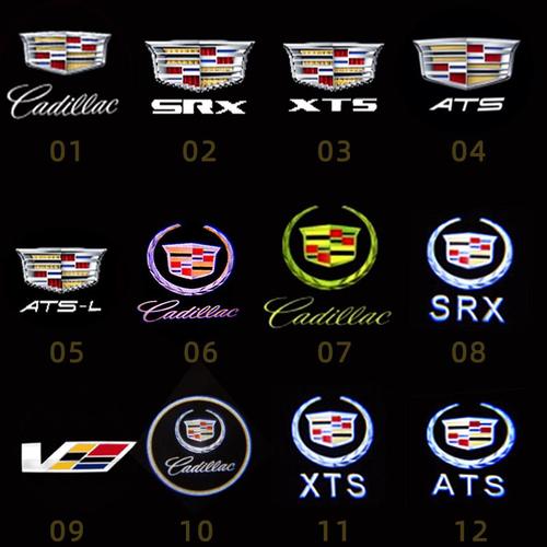 适用凯迪拉克汽车迎宾灯改装车原灯替换logo投影镭射照地灯 凯迪拉克