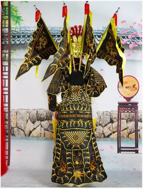 京剧男靠戏曲大靠武生服装武将靠旗小生花脸将军戏装古装霸王男靠