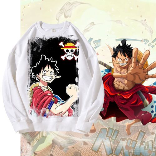 海贼王航海王儿童圆领卫衣男上衣潮牌路飞索隆动漫周边衣服秋季薄