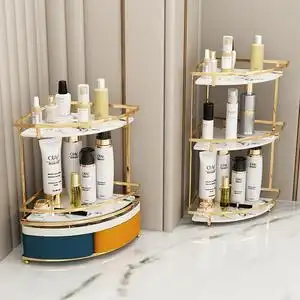 网红化妆品架子护肤品置物架香水收纳盒桌面多层梳妆台三角收纳架