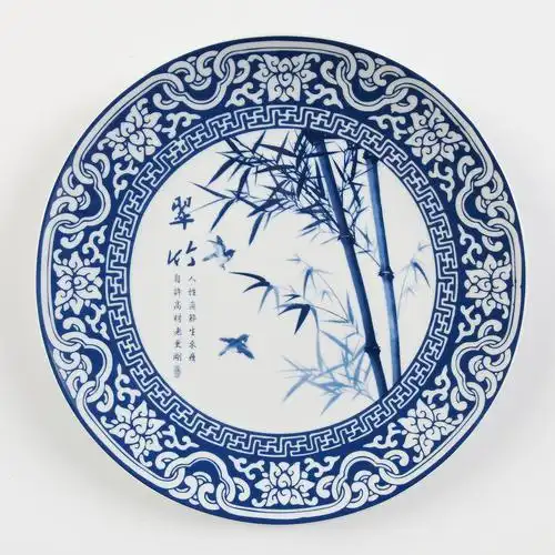 青花瓷挂盘装饰盘背景墙面装饰盘子客厅餐厅酒店家居摆件壁饰挂件