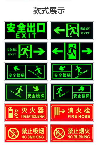 安全出口指示牌夜光墙贴地贴楼梯通道疏散应急紧急逃生标志消防标识