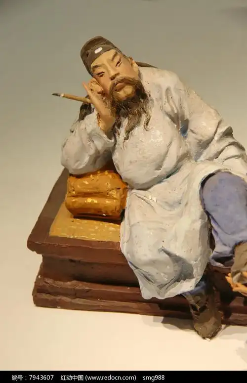 彩塑泥人张李白