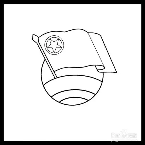 怎么画团徽简笔画