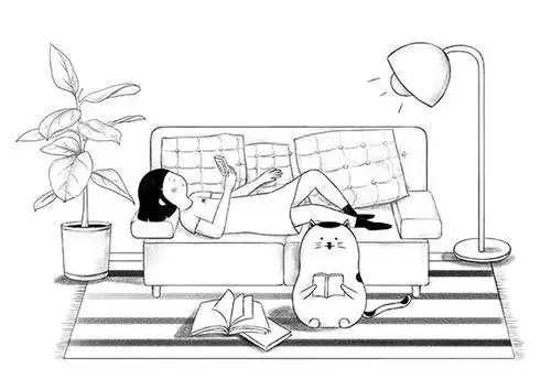 躺沙发上简笔画