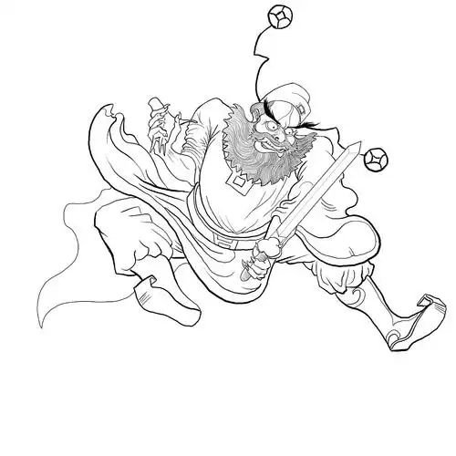 钟馗斩鬼(带步骤)|插画|创作习作|金城设计狮_原创作品-站酷zcool