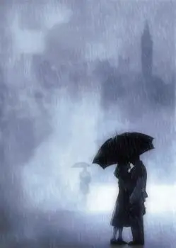 求两个人在雨中漫步的唯美图片