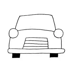 一组小汽车正面简笔画图片