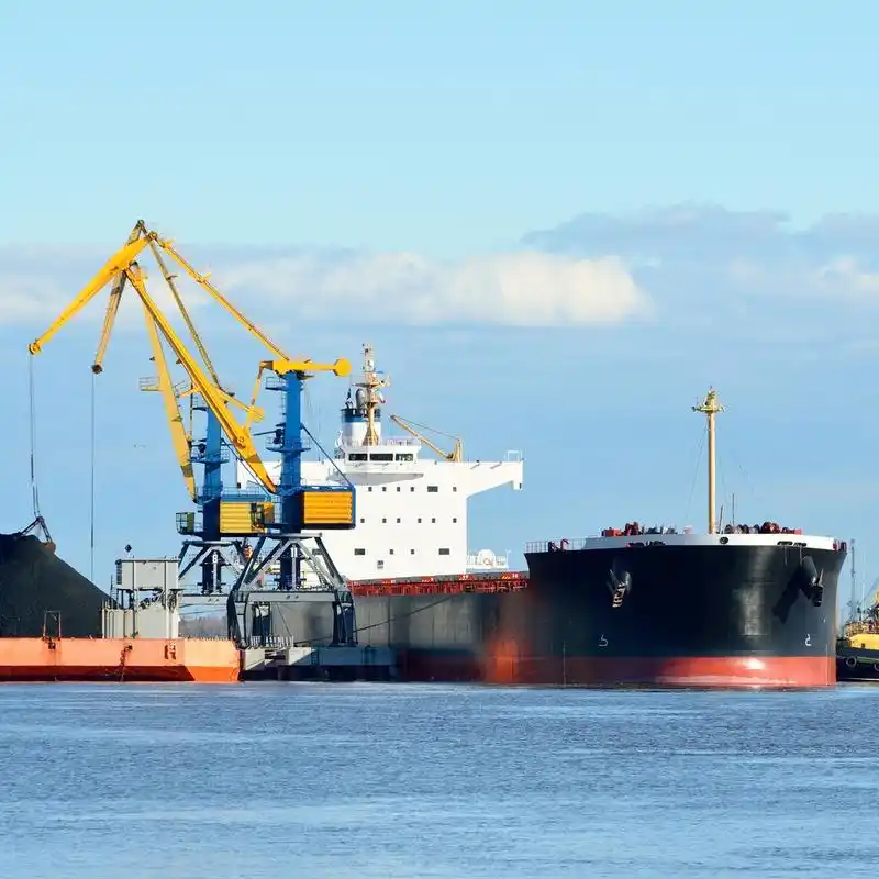 在煤货物码头装卸的货物船舶