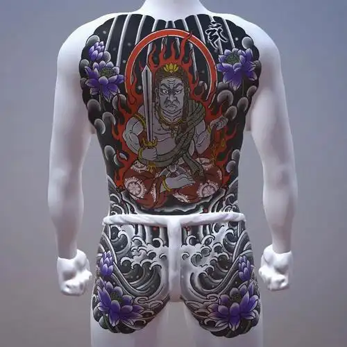 老传统满背纹身