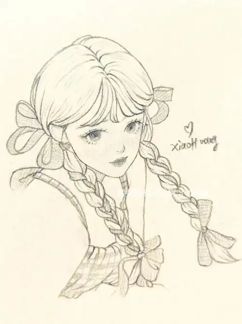 7自动铅笔#手绘教程  #少女线稿  #线稿  #手绘  #画画的日常  #薯