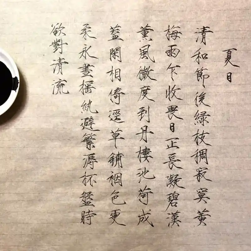 今天临摹宋徽宗瘦金体夏日诗帖#书法 #练字 #写字是一种生活 - 抖音