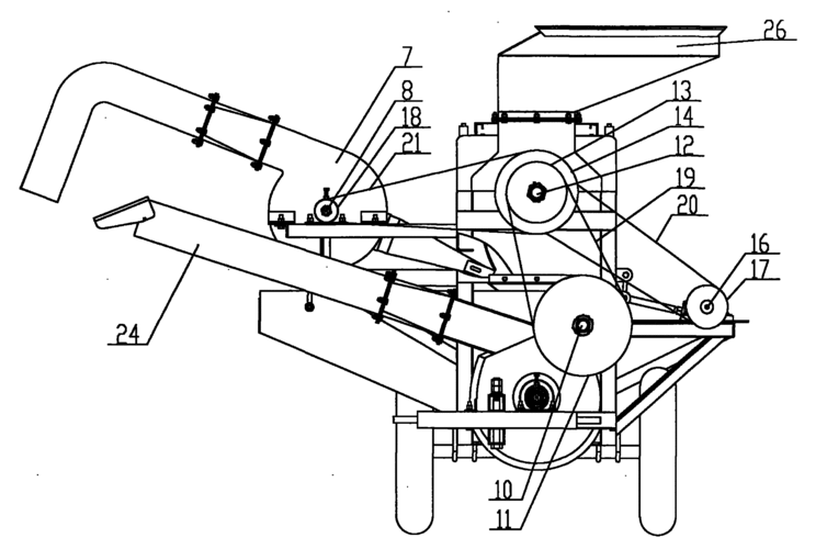 cn201491528u_风机式玉米脱粒机有效