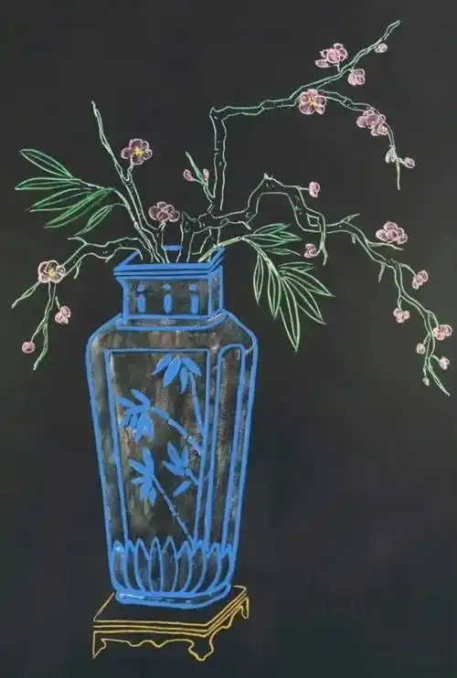 画在黑板上的粉笔画,别样之美!_绘画
