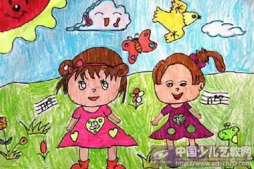 我和我的好朋友幼儿园简笔画