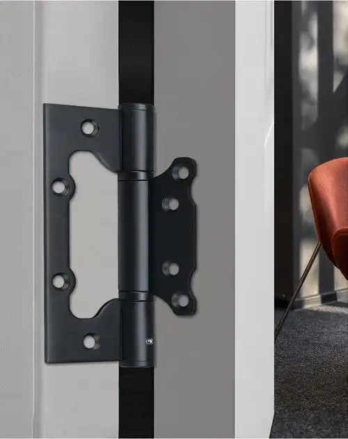 乐优家 不锈钢双开弹簧合页黑色可调节隐形门缓冲子母合页 3寸合页