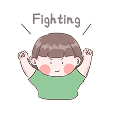 手绘加油手势小女孩